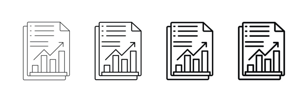 Progess Report Icon Set Different Style Collection