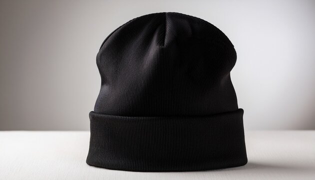 folded silence black beanie in white rest