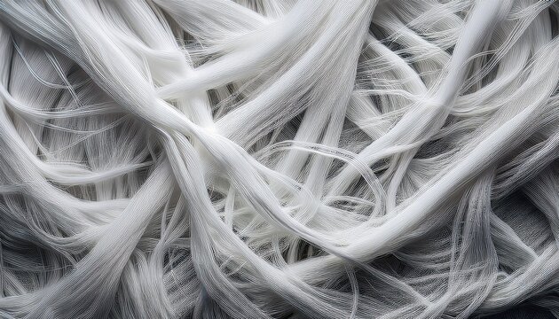 white tangled fibers texture abstract background