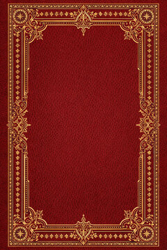 Grim&oacute;rio vintage vermelho com detalhes dourado 
