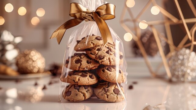 Decadent Delights: A Bag of Cookies Adorning the Table