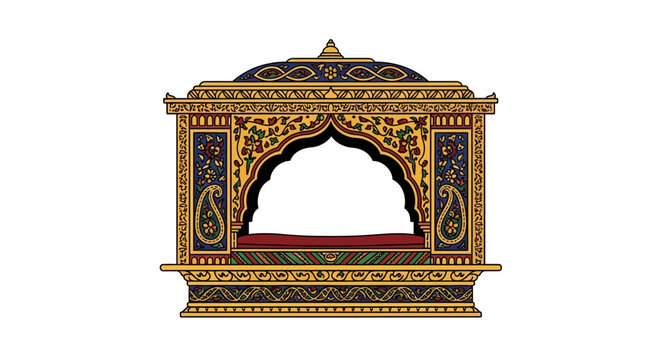Intricately designed Indian style altar.
