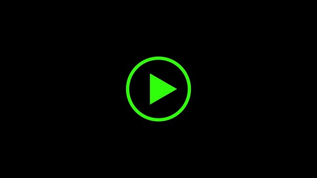 Video play icon for website and mobile design animation. Press to play, play button animation.