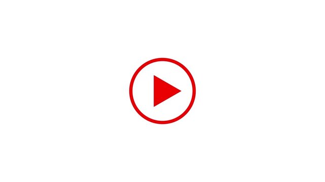 Video play icon for website and mobile design animation. Press to play, play button animation.