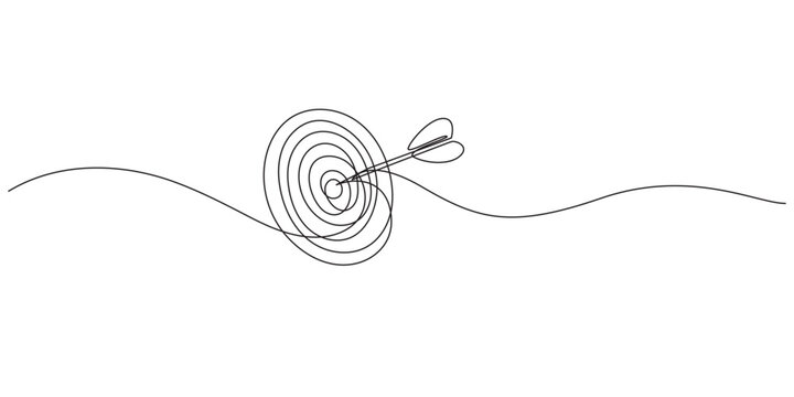 Continuous one line arrow art up drawing target direction down. Arrow one line finance business growth illustration outline 