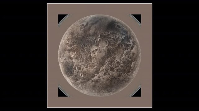 Realistic Rotating Ceres Loop, Planet Animation in Space HD Transparent Background with gradient around the object