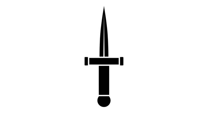 Black dagger with pointed tip weapon.