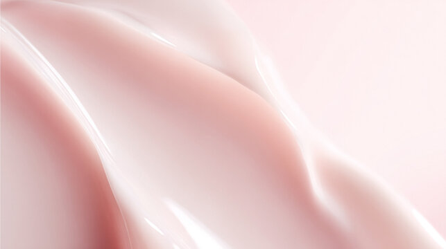 Pink glossy wave creating a smooth cream texture, symbolizing skincare, cosmetic beauty, and moisturize concepts