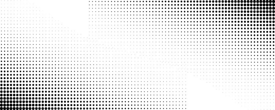 Halftone dot pattern transitions from dark to light on a flat surface