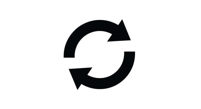 Circular arrow icon black silhouette of looping arrows on a white background high quality professional detailed modern elegant stylish clean crisp