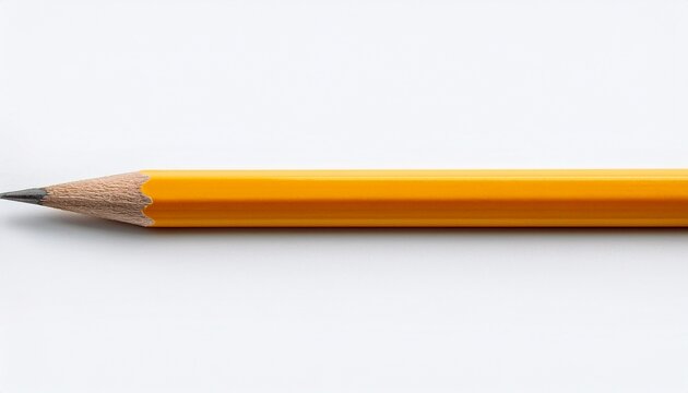 yellow pencil on white background