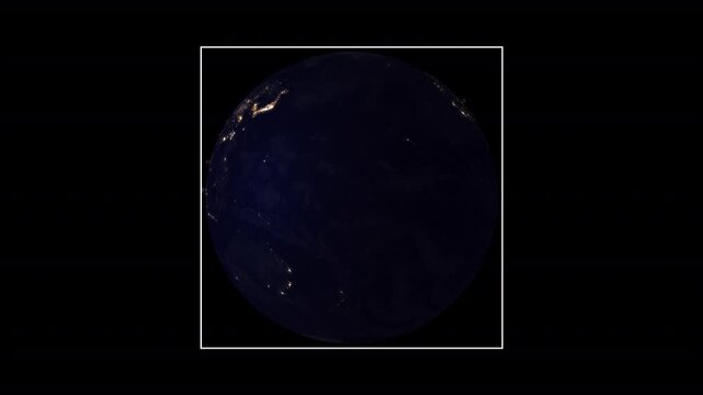 Realistic Rotating Earth Night Time Loop, Planet Animation in Space HD Transparent no effect and bacground