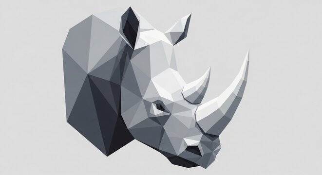 Geometric rhino head illustration