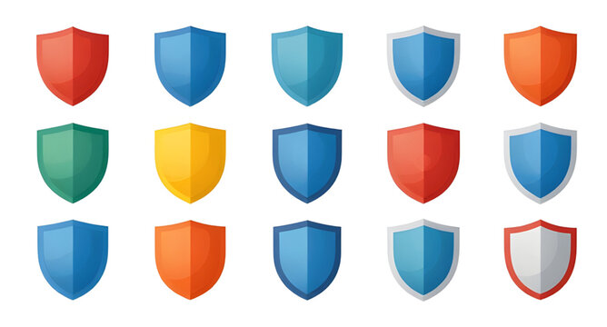 color variant shield icons, security protection symbols, data privacy icon set, cyber security shield design, digital safety icons, secure shield illustration, protection badge vector, ui shield icon 