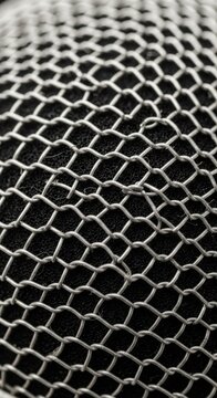 Close-up of black chicken wire mesh, metal hexagonal grid texture, industrial background, metal mesh pattern