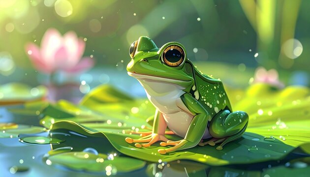 frog on a leaf