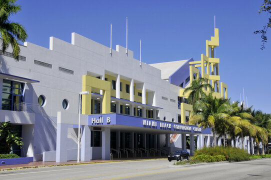 MIAMI SOUTH BEACH FLORIDA USA: Miami Beach Convention Center Halls A and B. Covention Center was originally built in 1957. After the renovation and expansion in 1989
