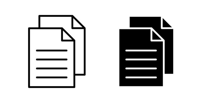
Duplicate icon in outline and solid style. Ideal for file management, copy, and productivity apps on white background.