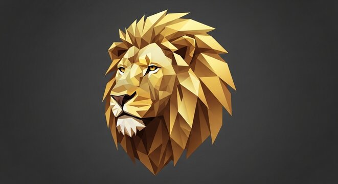 Geometric lion head illustration