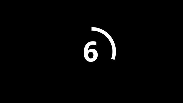 Minimalist white number seven inside a clean circular frame isolated on a deep black background countdown sequences motion transitions cinematic intros