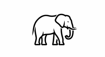 Fototapeta premium Stylized line art of a large elephant with tusks
