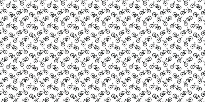 Bicycle seamless pattern for cycling backgrounds and playful textile prints