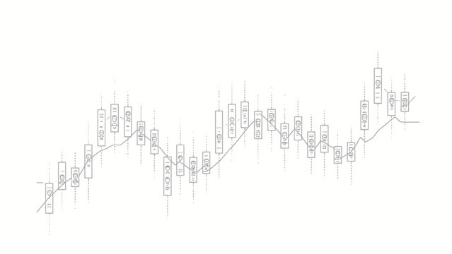 Minimalist Hand-Drawn Monochrome Stylized Candlestick Stock Chart with Cartoon Human Faces on Each Candle, Line Art Financial Data Visualization on Plain Off-White Background