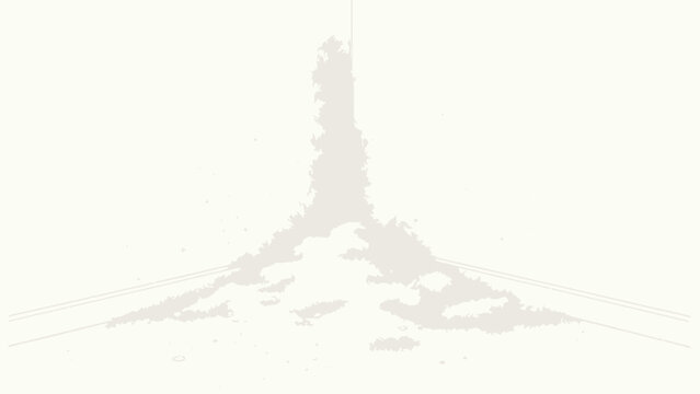 Minimalist Monochrome Pencil Sketch of Fluffy Accumulated Dust Pile in Empty Interior Room Corner, Soft Off-White Palette, Quiet Mood, Two-Point Perspective