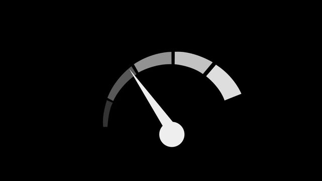 Speedometer 4k motion graphic animation on transparent background. simple animated speedometer. 4k motion video.