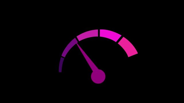 Speedometer 4k motion graphic animation on transparent background. simple animated speedometer. 4k motion video.