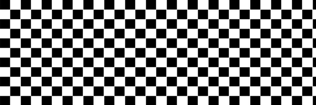 Black and white chess pattern. Checkerboard seamless vector illustration. Abstract checkered checkerboard for game. Grid geometric square shape. Race flag.