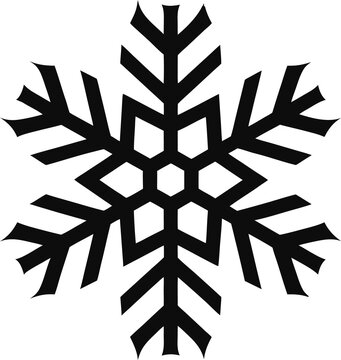 Simple black and white snowflake vector icons
