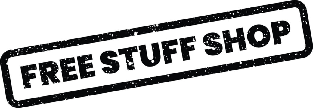 Grunge rubber stamp displaying the text free stuff shop ideal for e commerce website promotions and retail advertisements