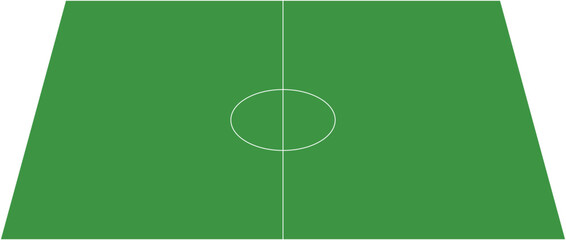 A well-maintained green soccer field with a central circle Vector © sarah