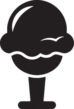 Ice cream icon with shadow, sweet and tasty ice cream in cup vector.
