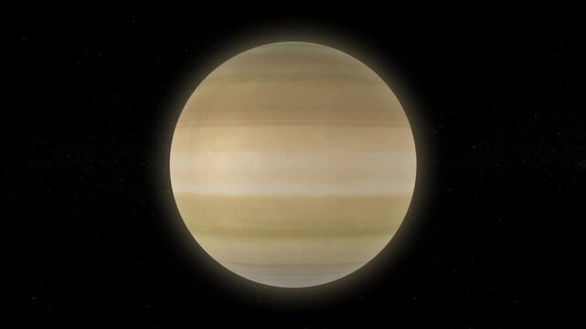 Realistic Rotating Saturnus Loop, Planet Animation in Space Full HD Background