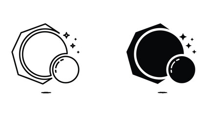Eclipse phases illustration with moon and stars © MDSAHIDUL