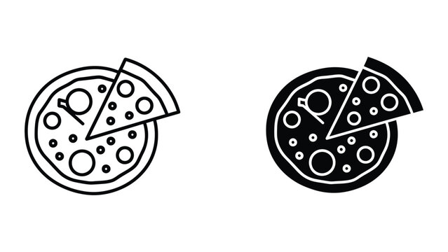Simple pizza illustration with two slices removed