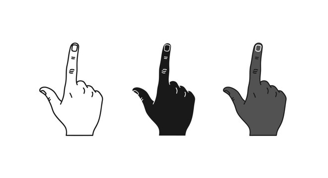 Two Hands with Index Finger Pointing Upwards on Isolated White Background