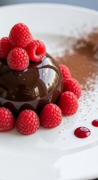 Crimson Jewel Crowned in Chocolate Embrace