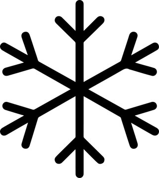 Simple black and white snowflake vector icons
