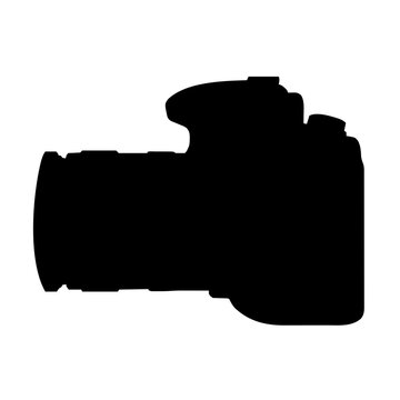 DSLR Camera Silhouette &ndash; Flat Vector Plotter Cut File