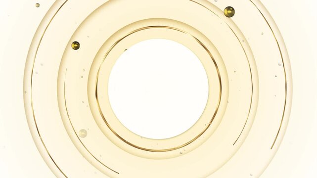 White gold circular frame with elegant rings, floating spheres, and soft luxury background. Perfect for wedding videos, invitation intros, product screens, event titles, premium promos, and overlays.