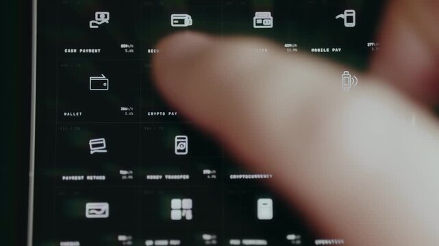 Person selecting the Crypto Pay method from a digital interface