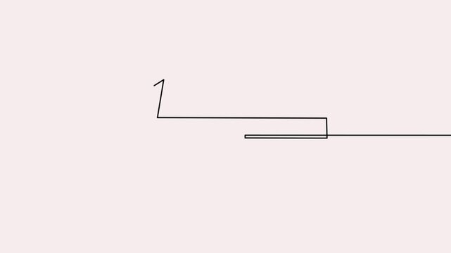 Arrow continuous line 4K animation video showing downward direction on a minimal background