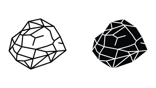 Black and white geometric fragmented sphere illustration