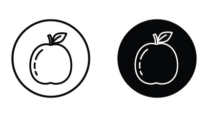Naklejka premium Minimal apple icon with positive and negative circle background