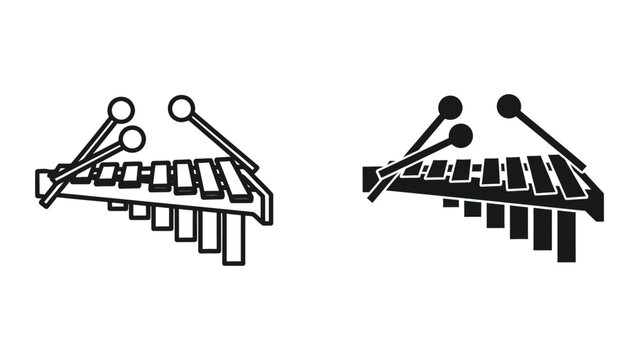 Marimba and xylophone musical instruments comparison illustration