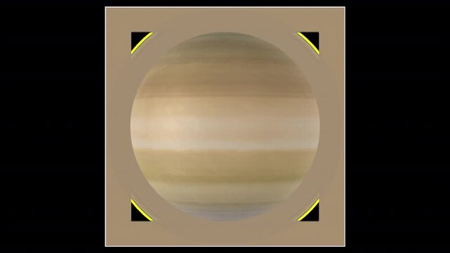 Realistic Rotating Saturnus Loop, Planet Animation in Space HD Transparent Background with gradient around the object