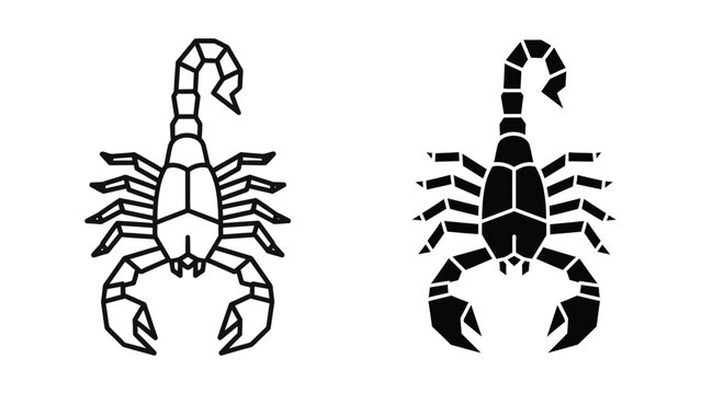 Black and white scorpion vector illustration